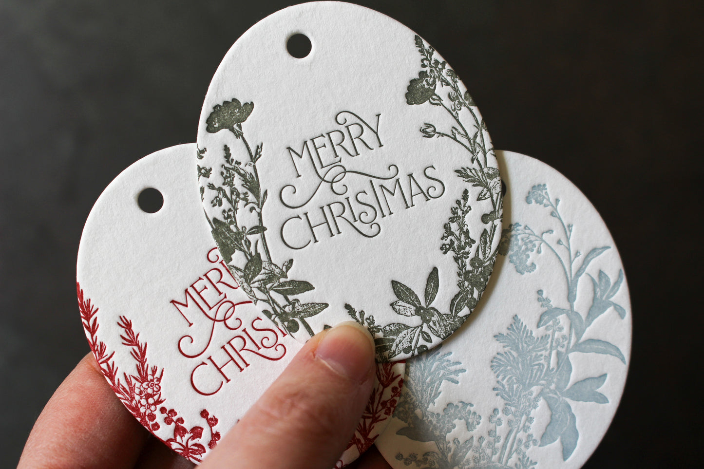 Letterpress Christmas Tags - Christmas Botanicals | Flywheel | Stationery | Tasmania
