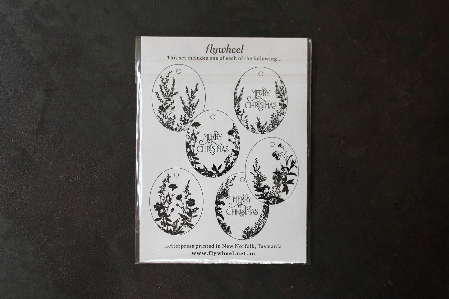 Letterpress Christmas Tags - Christmas Botanicals | Flywheel | Stationery | Tasmania