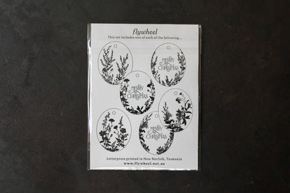 Letterpress Christmas Tags - Christmas Botanicals | Flywheel | Stationery | Tasmania
