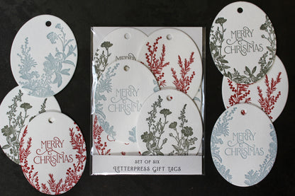 Letterpress Christmas Tags - Christmas Botanicals | Flywheel | Stationery | Tasmania