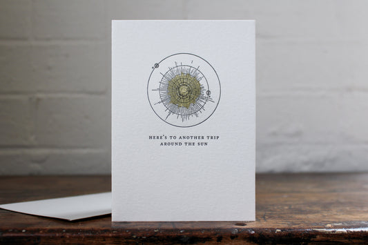 Letterpress Greeting Card - Trip Around the Sun | Flywheel | Stationery | Tasmania