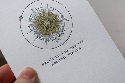 Letterpress Greeting Card - Trip Around the Sun | Flywheel | Stationery | Tasmania