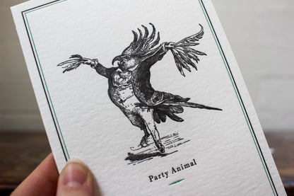 Letterpress Greeting Card - Party Animal | Flywheel | Stationery | Tasmania