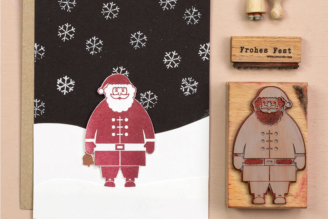 Perlenfischer Rubber Stamp - Santa Claus | Flywheel | Stationery | Tasmania