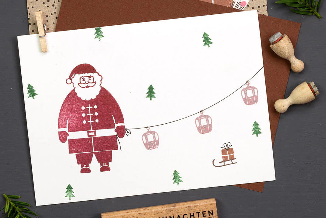 Perlenfischer Rubber Stamp - Santa Claus | Flywheel | Stationery | Tasmania