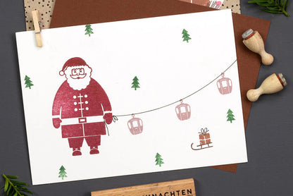 Perlenfischer Rubber Stamp - Santa Claus | Flywheel | Stationery | Tasmania
