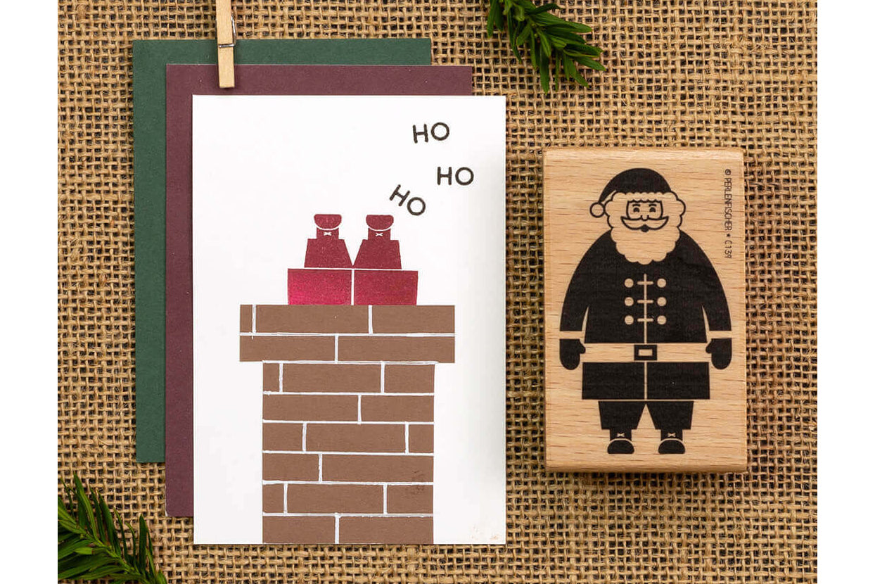 Perlenfischer Rubber Stamp - Santa Claus | Flywheel | Stationery | Tasmania