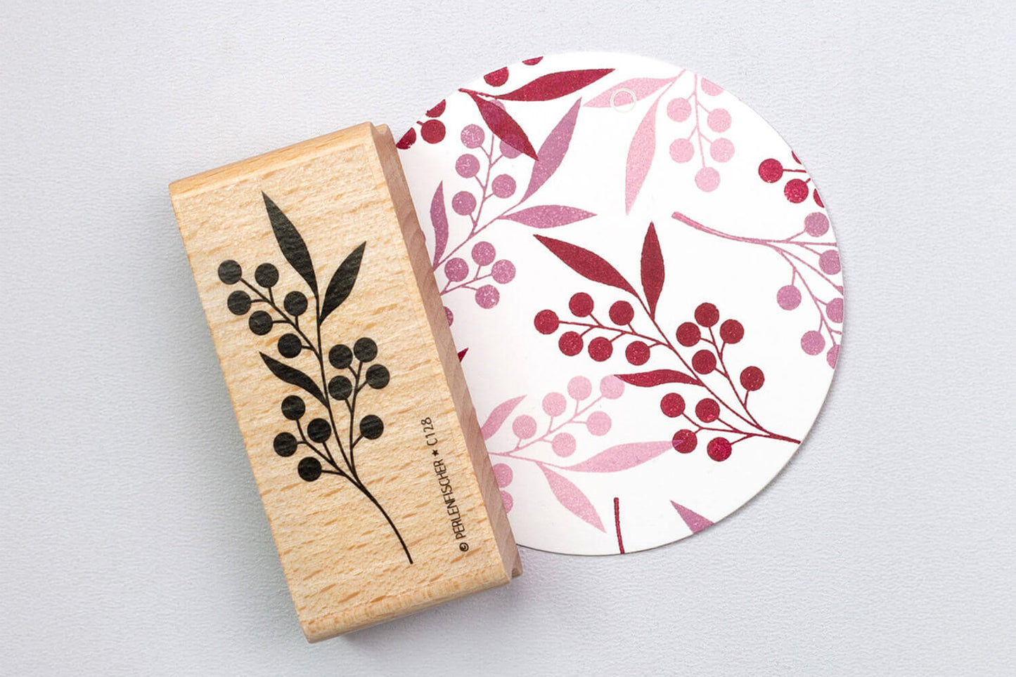Perlenfischer Rubber Stamp - Wild Berry Branch | Flywheel | Stationery | Tasmania