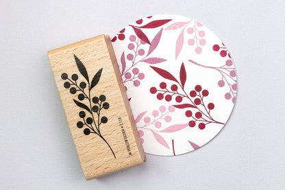 Perlenfischer Rubber Stamp - Wild Berry Branch | Flywheel | Stationery | Tasmania
