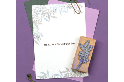 Perlenfischer Rubber Stamp - Wild Berry Branch | Flywheel | Stationery | Tasmania