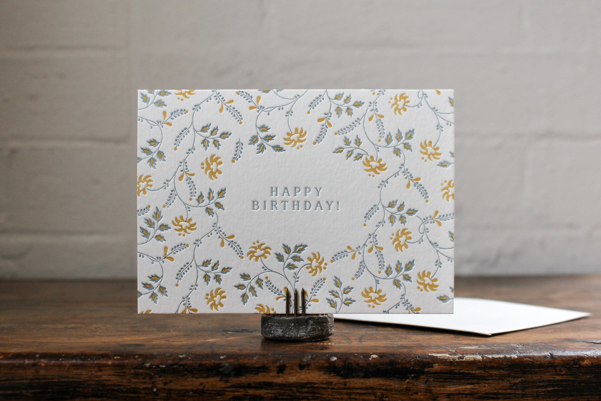 Letterpress Greeting Card - Paisley Happy Birthday | Flywheel | Stationery | Tasmania