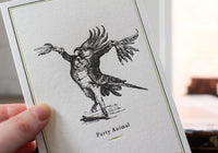 Letterpress Greeting Card - Party Animal | Flywheel | Stationery | Tasmania