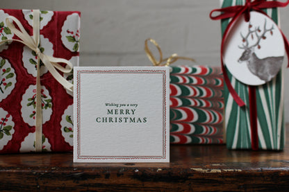 Letterpress Christmas Notecard - Merry Christmas Border General Flywheel Stationery Tasmania