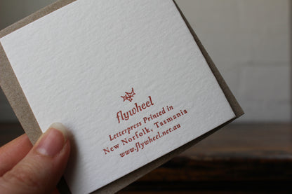 Letterpress Christmas Notecard - Merry Christmas Stripes General Flywheel Stationery Tasmania