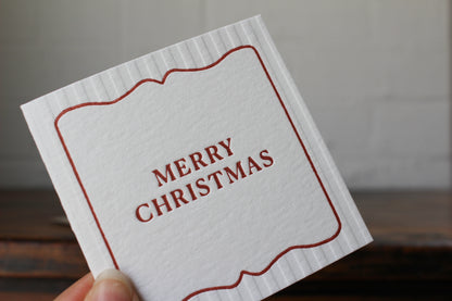 Letterpress Christmas Notecard - Merry Christmas Stripes General Flywheel Stationery Tasmania