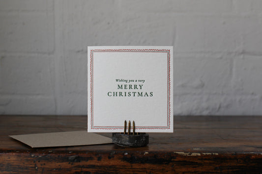 Letterpress Christmas Notecard - Merry Christmas Border General Flywheel Stationery Tasmania
