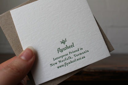 Letterpress Christmas Notecard - Merry Christmas Border General Flywheel Stationery Tasmania