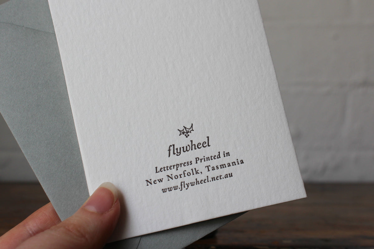 Letterpress Christmas Notecard - Christmas Tree General Flywheel Stationery Tasmania