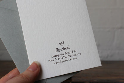 Letterpress Christmas Notecard - Christmas Tree General Flywheel Stationery Tasmania