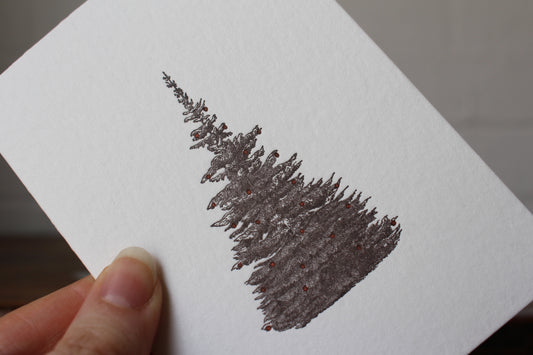 Letterpress Christmas Notecard - Christmas Tree General Flywheel Stationery Tasmania