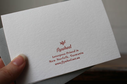 Letterpress Christmas Notecard - Wonderful Christmas Stripes General Flywheel Stationery Tasmania