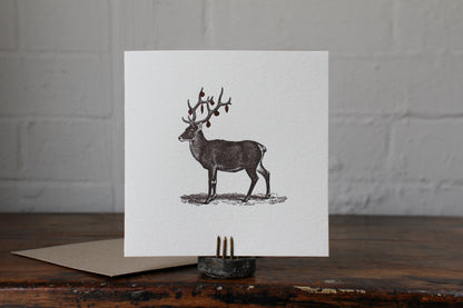 Letterpress Christmas Card - Ornament Reindeer General Flywheel Stationery Tasmania
