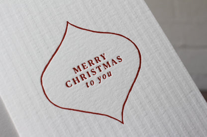 Letterpress Christmas Card - Merry Christmas Stripes General Flywheel Stationery Tasmania