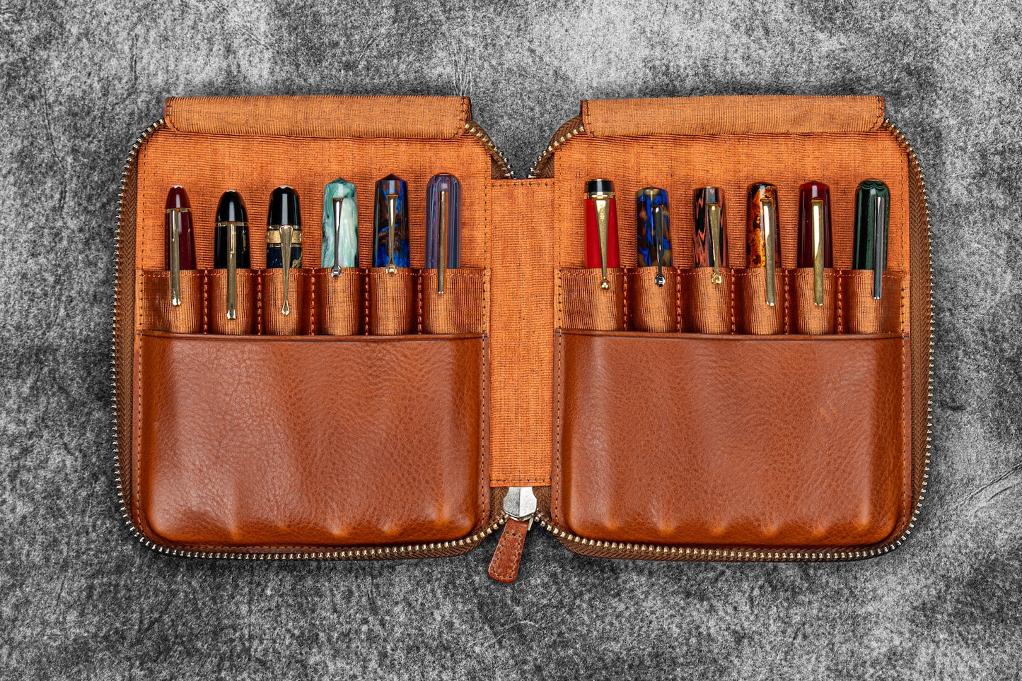 Galen Leather Legacy Collection - 12 Pen Zip Case | Flywheel | Stationery | Tasmania