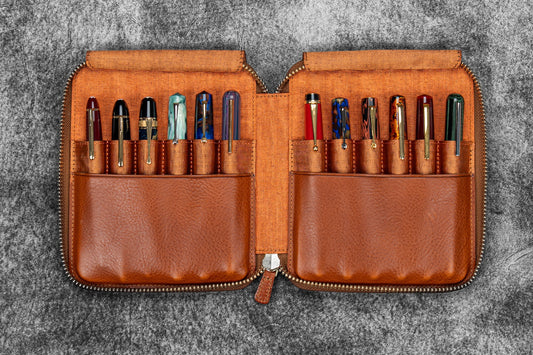 Galen Leather Legacy Collection - 12 Pen Zip Case | Flywheel | Stationery | Tasmania