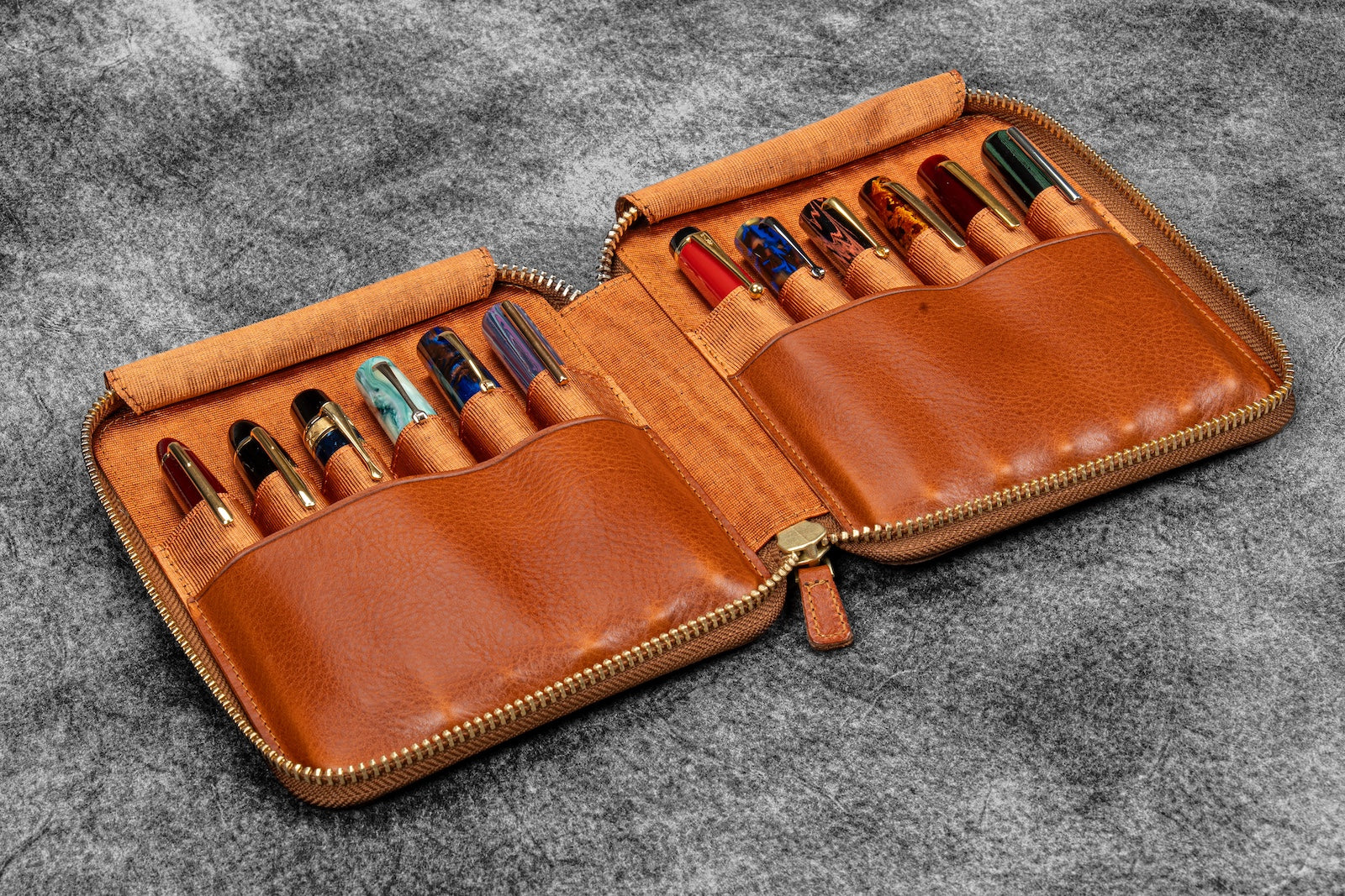 Galen Leather Legacy Collection - 12 Pen Zip Case | Flywheel | Stationery | Tasmania