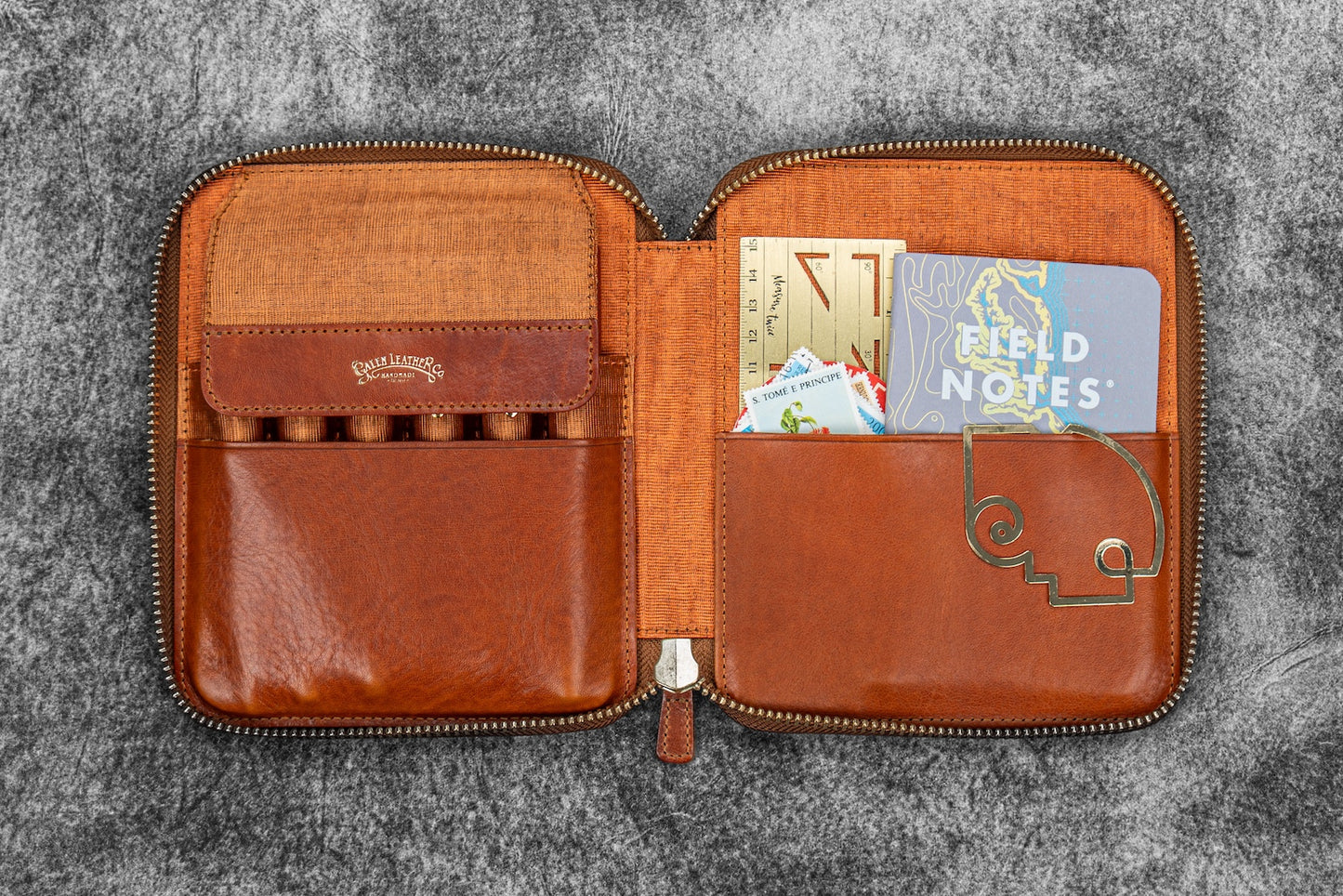 Galen Leather Legacy Collection - 6 Pen Zip Case | Flywheel | Stationery | Tasmania