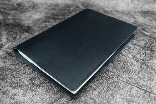 Galen Leather Slim A5 Notebook Cover - Black | Flywheel | Stationery | Tasmania