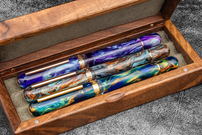 Galen Leather Wooden Pen Display Case | Flywheel | Stationery | Tasmania
