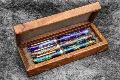 Galen Leather Wooden Pen Display Case | Flywheel | Stationery | Tasmania