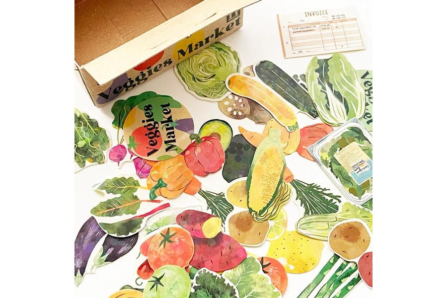 Greeting Life Inc. Stickers - Veggie Market | Flywheel | Stationery | Tasmania