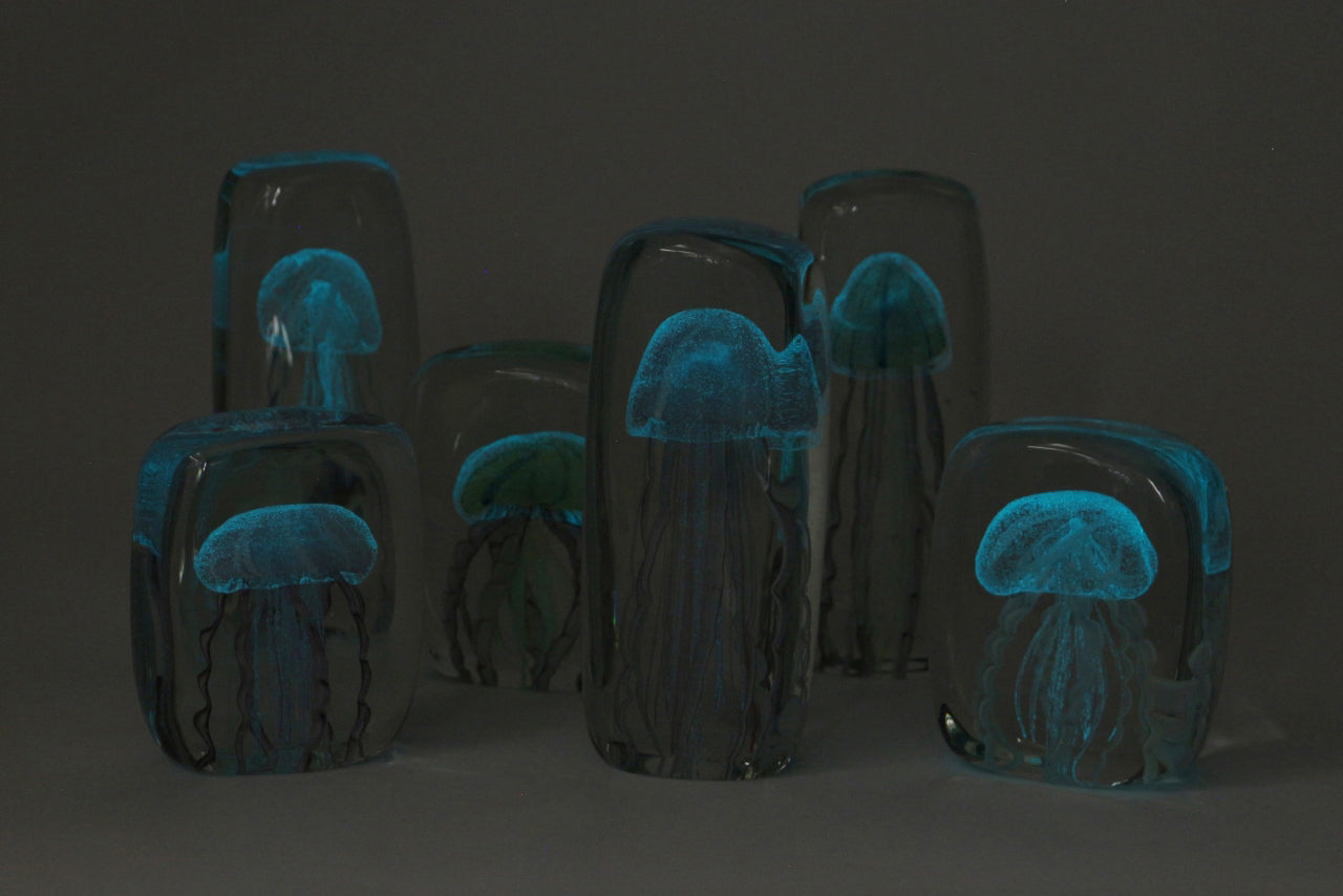 Here by Detail Jellyfish Paper Weight - Square/Pink | Flywheel | Stationery | Tasmania