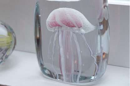 Here by Detail Jellyfish Paper Weight - Square/Pink | Flywheel | Stationery | Tasmania