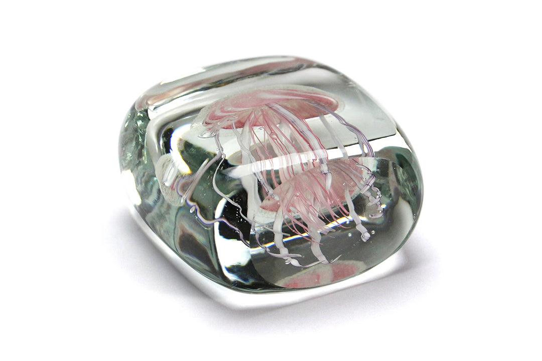Here by Detail Jellyfish Paper Weight - Square/Pink | Flywheel | Stationery | Tasmania