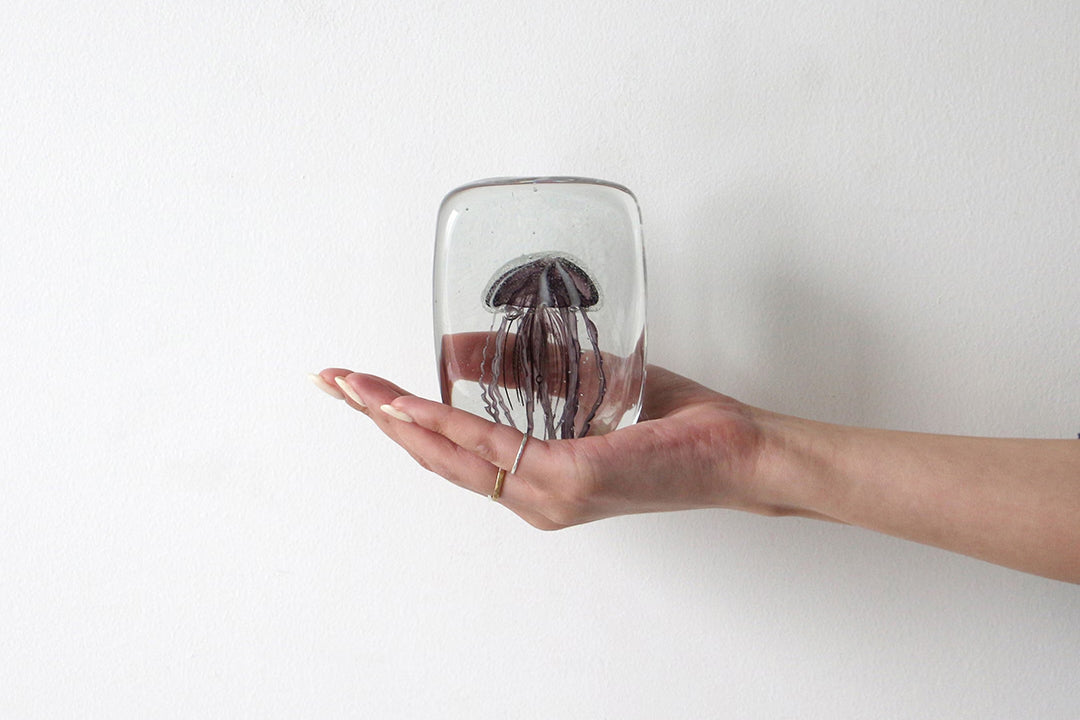 Here by Detail Jellyfish Paper Weight - Square/Purple | Flywheel | Stationery | Tasmania
