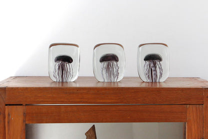 Here by Detail Jellyfish Paper Weight - Square/Purple | Flywheel | Stationery | Tasmania