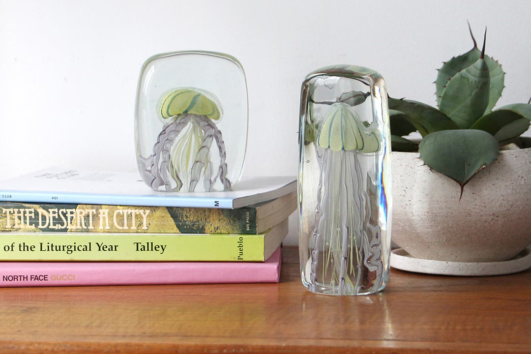 Here by Detail Jellyfish Paper Weight - Square/Yellow | Flywheel | Stationery | Tasmania