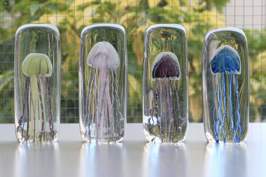 Here by Detail Jellyfish Paper Weight - Tall/Yellow | Flywheel | Stationery | Tasmania