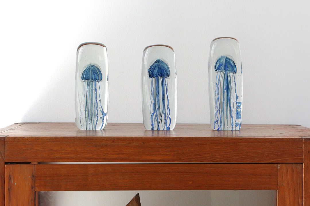 Here by Detail Jellyfish Paper Weight - Tall/Blue | Flywheel | Stationery | Tasmania