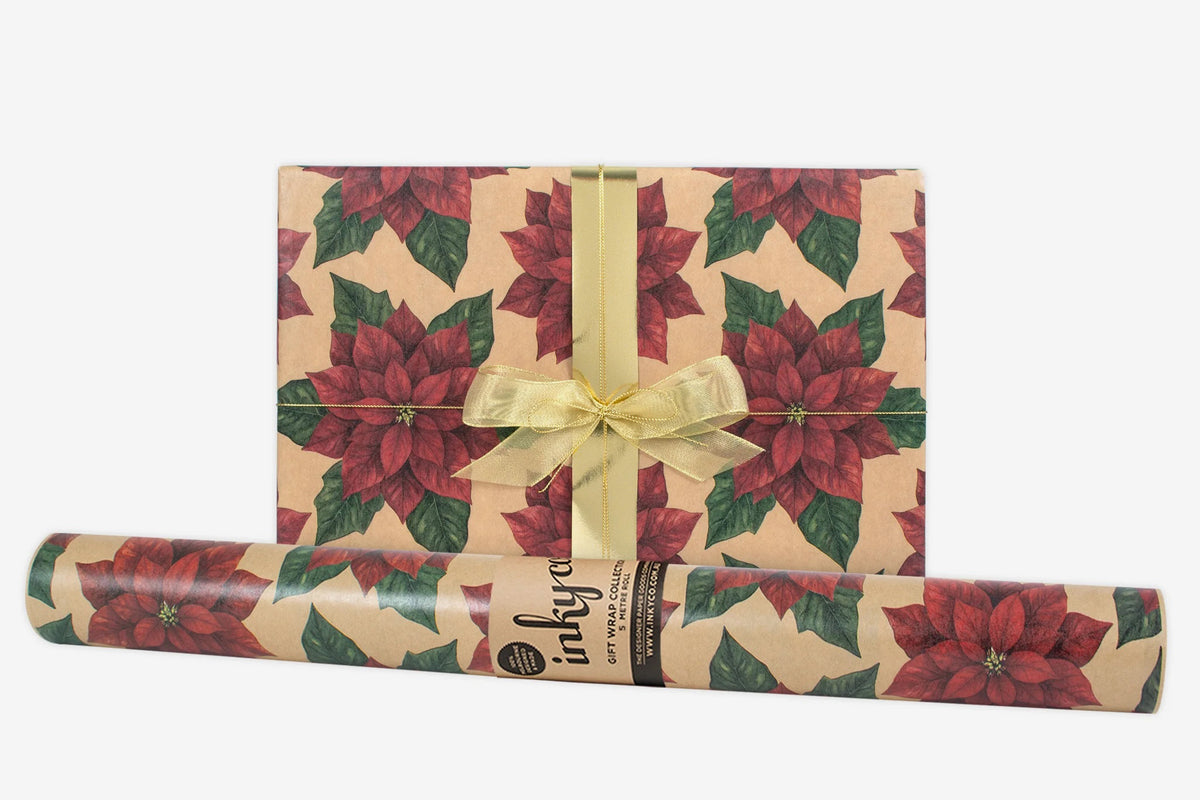 Inky Co Wrap - Poinsettia General Flywheel Stationery Tasmania