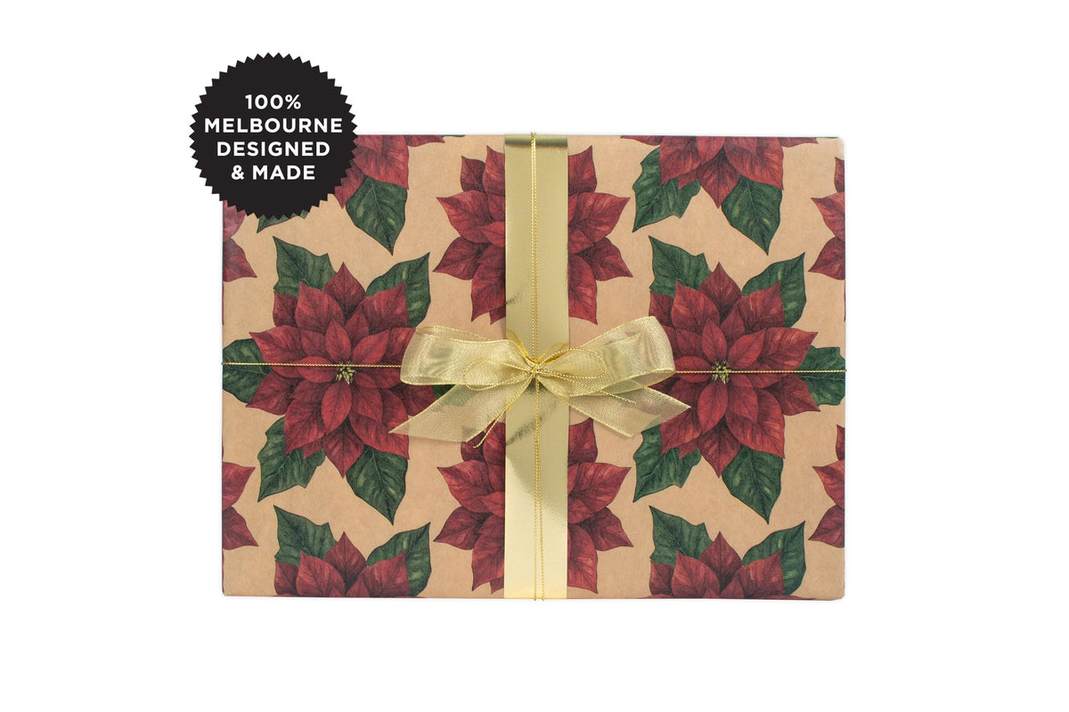 Inky Co Wrap - Poinsettia General Flywheel Stationery Tasmania