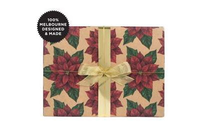 Inky Co Wrap - Poinsettia General Flywheel Stationery Tasmania