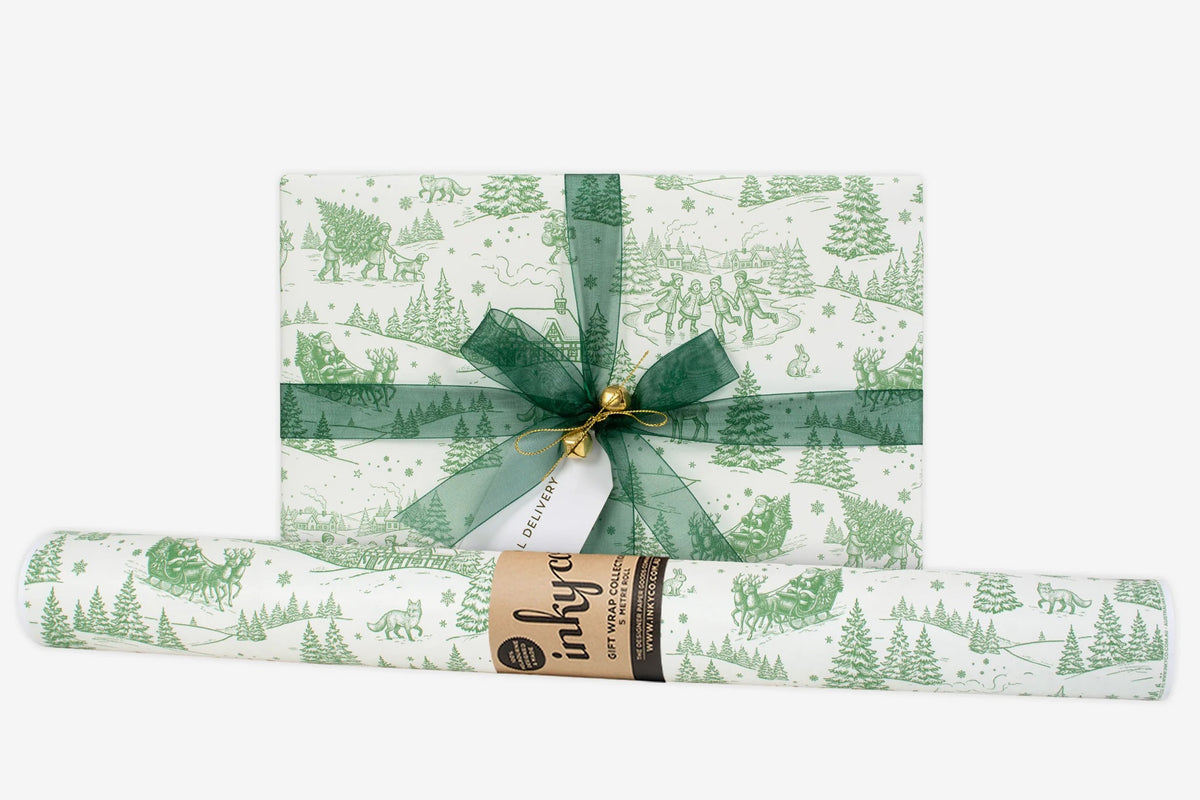 Inky Co Wrap - Christmas Toile General Flywheel Stationery Tasmania