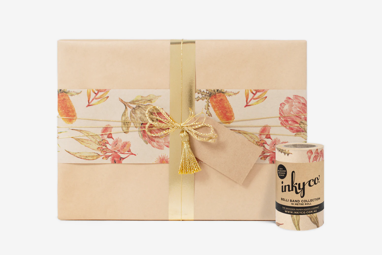 Inky Co Belli Band - Flora Australis Kraft | Flywheel | Stationery | Tasmania