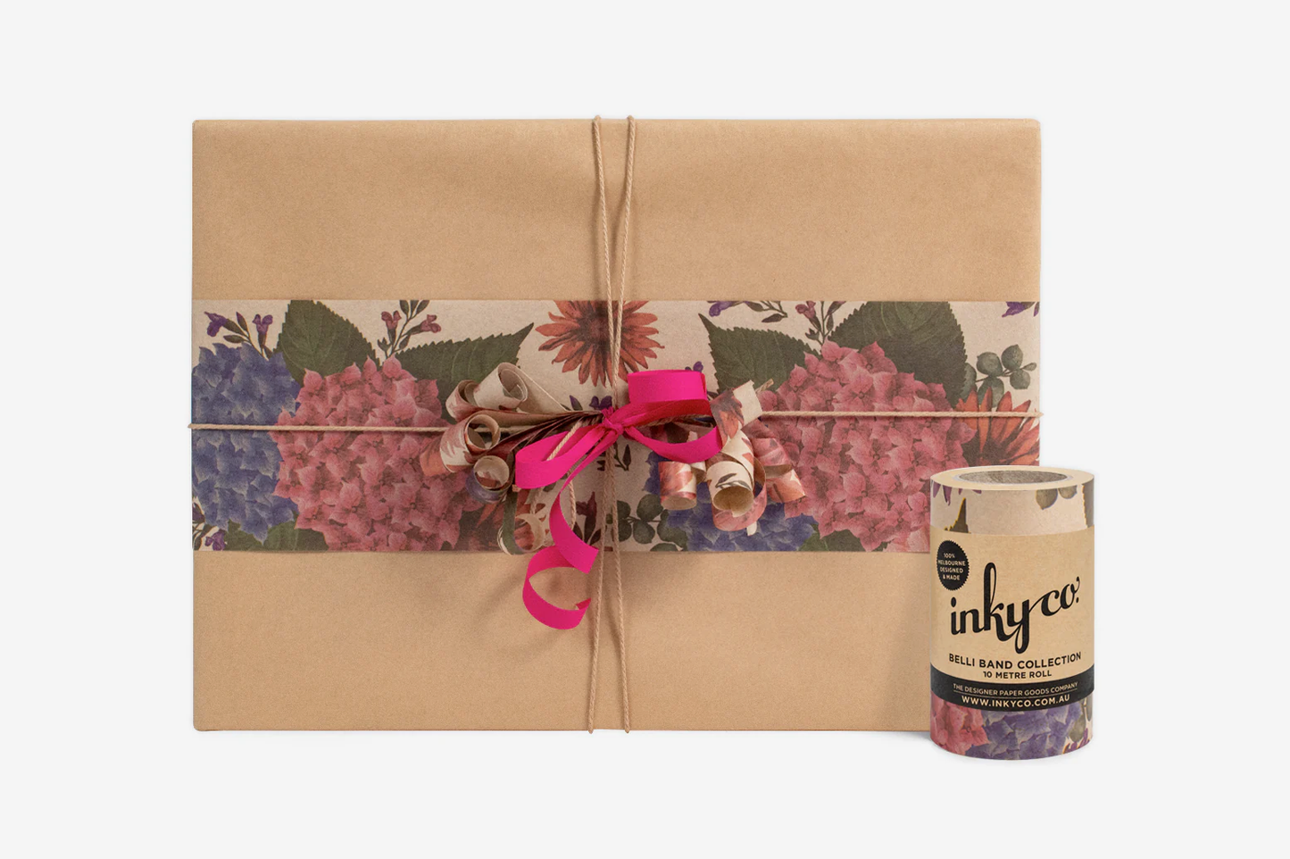 Inky Co Belli Band - Hydrangea Posey Kraft | Flywheel | Stationery | Tasmania