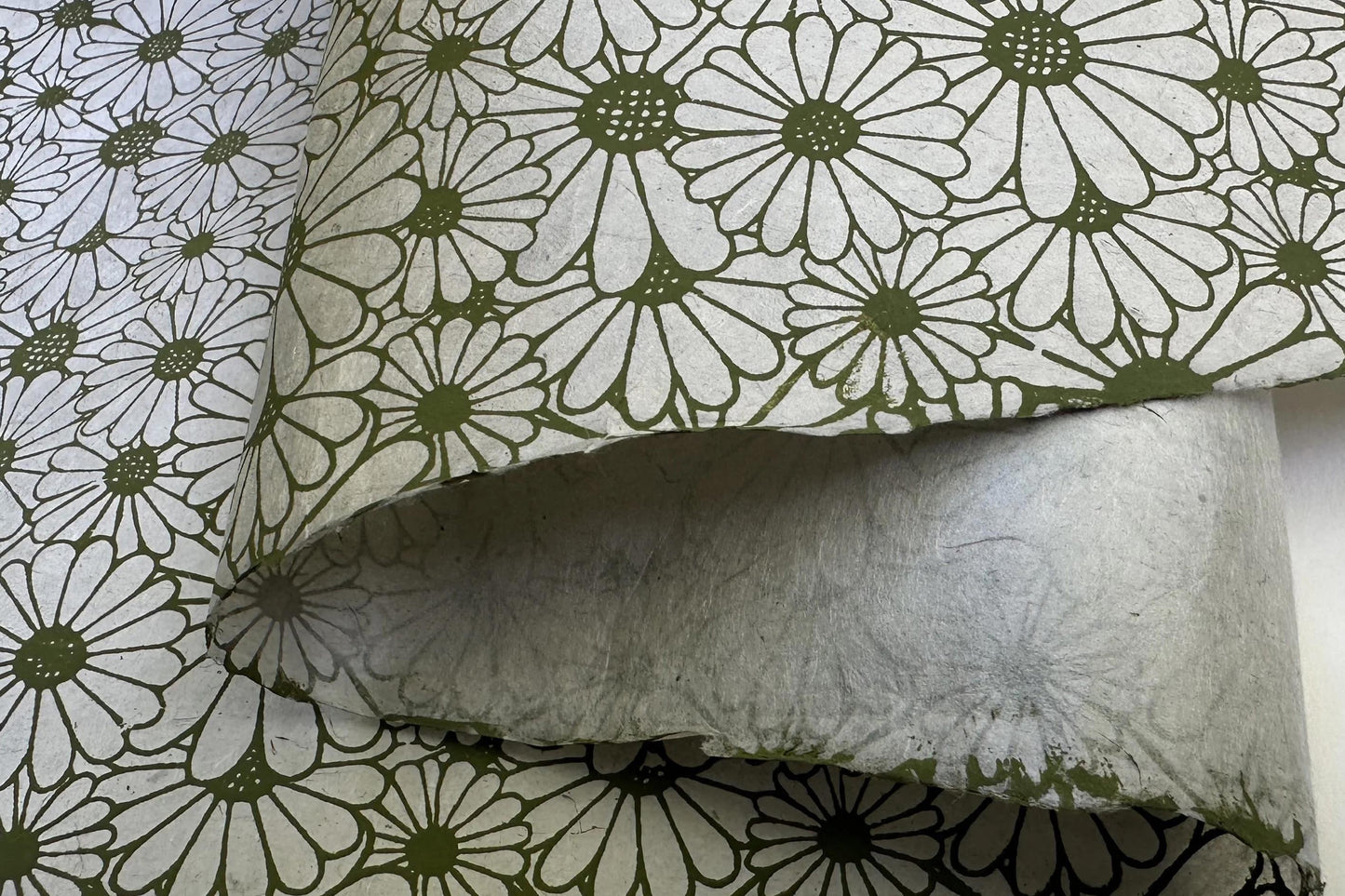 Lokta Gift Wrap - Sunflower Green/Light Grey | Flywheel | Stationery | Tasmania